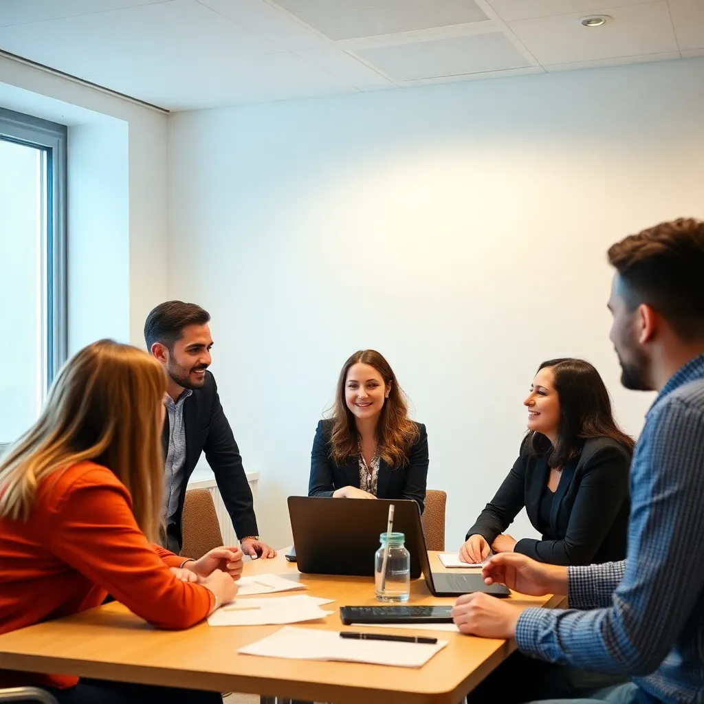 Workshop sessie met deelnemers die samenwerken aan een leiderschapsopdracht
